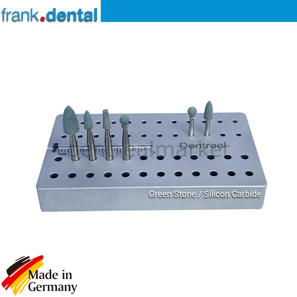 DentrealStore - Frank Dental Green Stone Polishing Burs Kit - Finish Ceramics